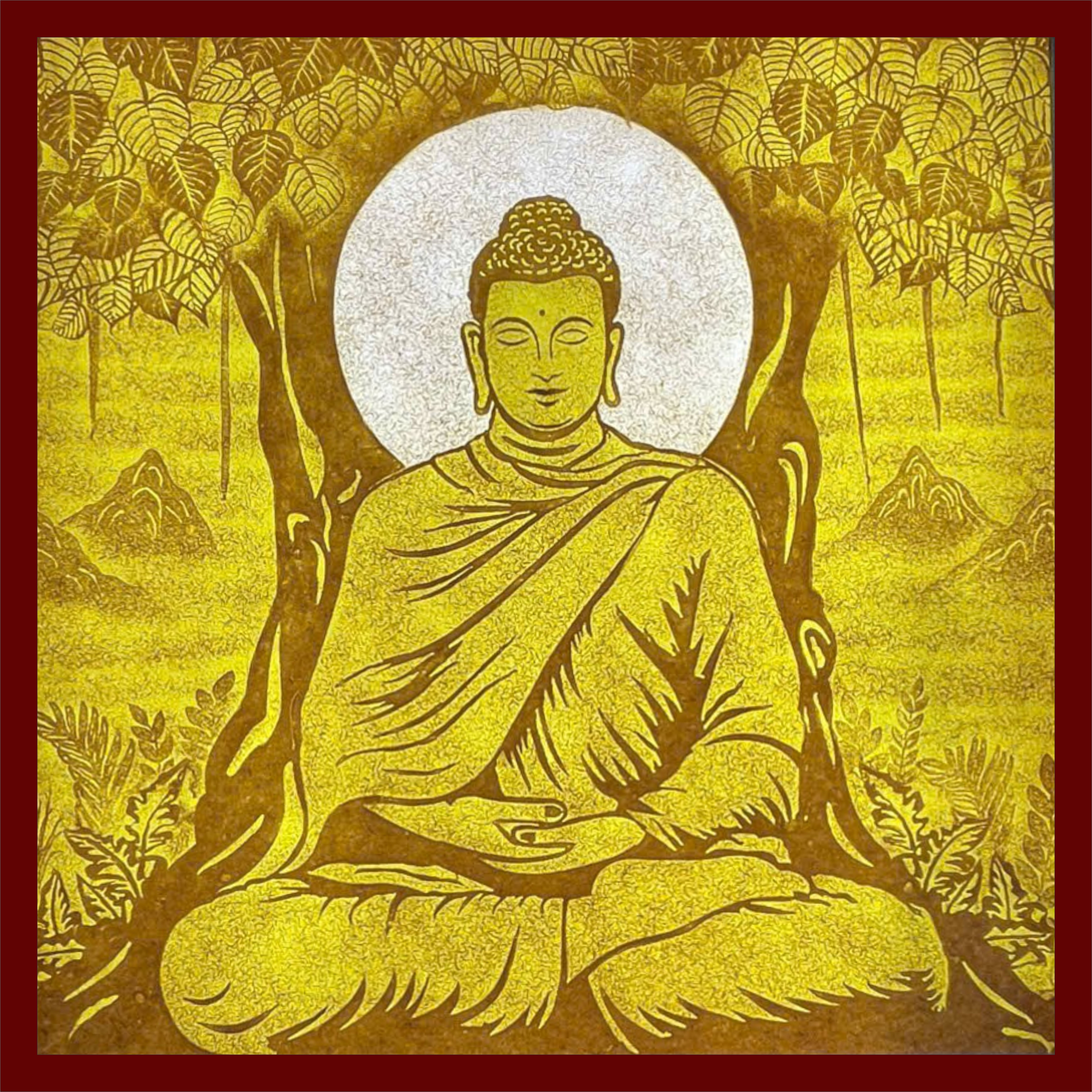 Tranh trúc chỉ Phật Thích Ca TC-21